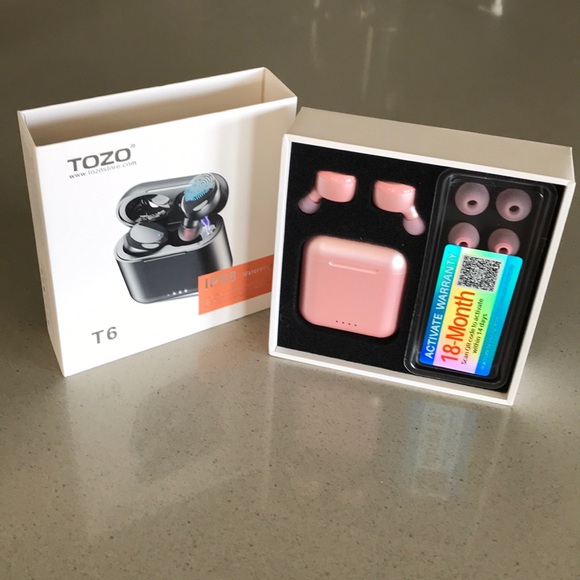 Accessories - Tozo Rose Gold Waterproof Wireless Earbuds